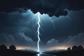 raining season. summer storm, dark sky cloudy heavy rain with thunder strike, weather in rainy season