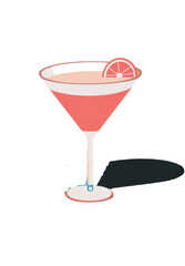 cocktail glass with cocktail,  transparent Set of daiquiri cocktails with lime slices and strawberries in different glasses. Watercolor illustration isolated on black background. Summer party