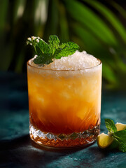 Set of daiquiri cocktails with lime slices and strawberries in different glasses. National Vodka Day. Summer party and tropical cocktail bar concept for design - 1