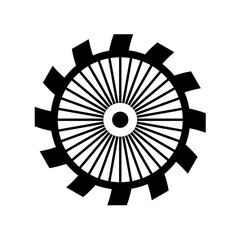 tractor wheel illustration on white background