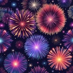 Fototapeta premium Colorful Fireworks Display Background