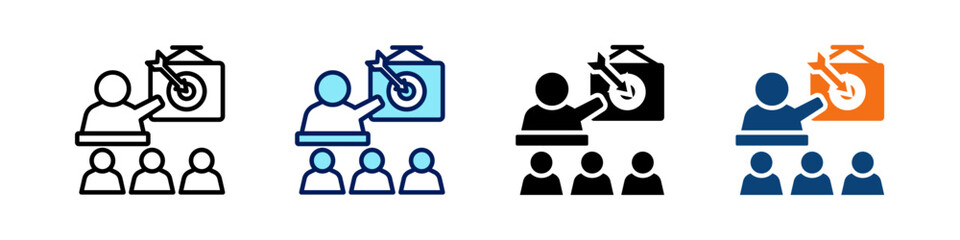 Bullseye All In One Icon Multi Styles Vector Set