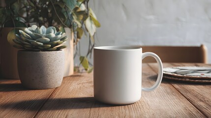 Coffee mug on dining table