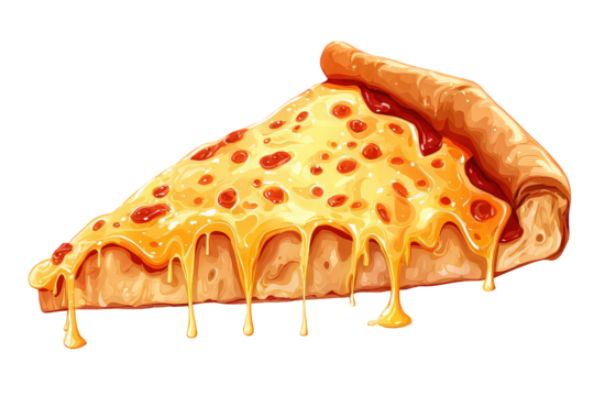 Pixel Art Pizza Slice with Melted Cheese - Powered by Adobe