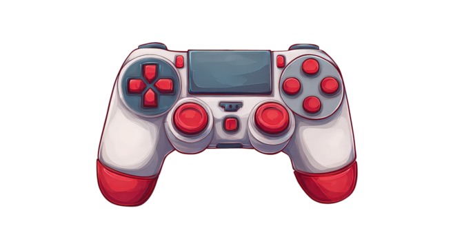 Pixel Art Red And White Game Controller