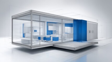 3D architectural rendering or concept sketch, represent for the architecture, interior design, or real estate. 