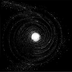 Explore the vastness of space with this stunning galaxy illustration and cosmic spiral design artwork image