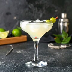 Refreshing cocktail garnished with berries