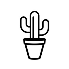 black and white illustration of cactus icon