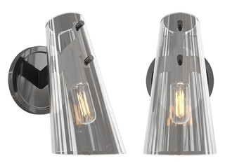 cut out interior modern lamp - with Black background - elegant style -minimal Sconce light