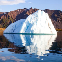 Iceberg reflecting on calm water