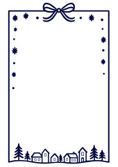 Blue Minimal Winter Floral Frame