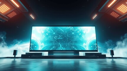 Fototapeta premium Futuristic Gaming Room Setup.