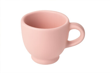 Pink ceramic mug isolated on transparent background