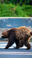 Obraz premium Sloth walking on a road