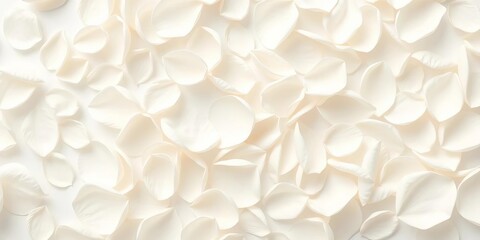 Subtle, seamless pattern of delicate white petals on a white background,  botanical,  stationery