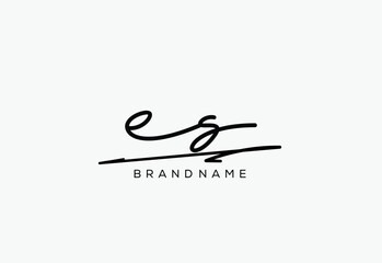 ES letter elegant cursive beauty handwriting logo.