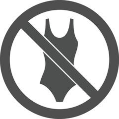 Prohibited swimwear sign graphic icon symbol representing no swimming attire allowed zone warning vector