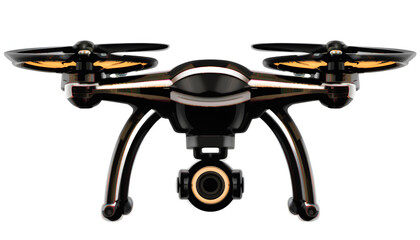 Drone isolated on white background, a sleek and modern design for aerial photography