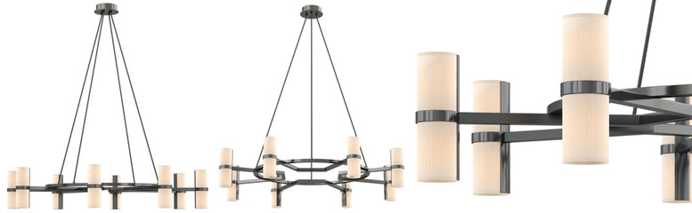 cut out interior modern lamp - with white background - elegant style -minimal Chandelier light