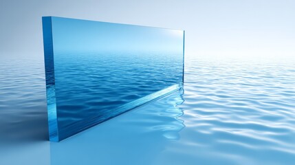 Fototapeta premium A surreal and abstract scene featuring a rippling water. A modern minimalism and peaceful contemplation.