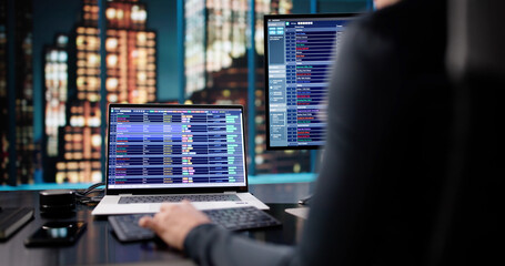 Late Night Invoice Coding: Female Analyst
