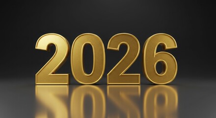 2026 New Year Golden Textured 3D Text on Background for Festive Celebration. Symbolize a new year celebration. new year 2016 fireworks