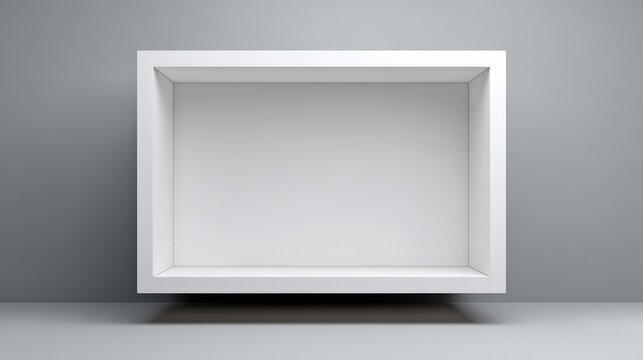 A display niche or a shadow box, with its interior walls also painted white.