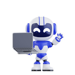 3D Character Robot Futuristic AI Mascot Icon Technology Business Coding Security Tech Communication Innovation Future