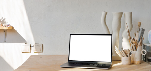 laptop table setup for digital world living room environment setup for online work digital classes...