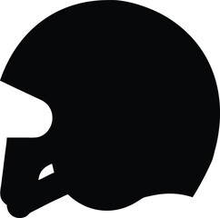 Black silhouette of a motorcycle helmet isolated on transparent background