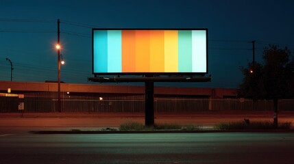 Billboard at night with vibrant colors