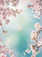 Delicate Cherry Blossoms in Springtime Hues A Gentle Pastel Dream of Floral Beauty and Renewal