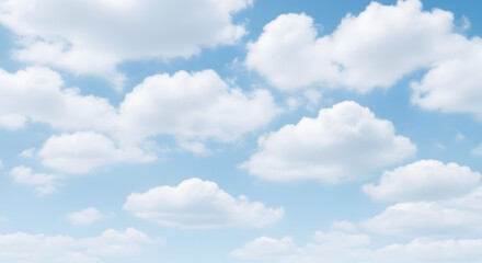 Fototapeta premium Beautiful blue sky with fluffy white clouds, ideal for backgrounds