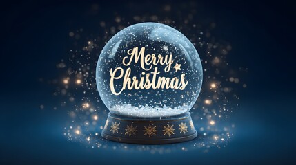Snow globe vector design with Merry Christmas