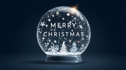 Snow globe vector design with Merry Christmas