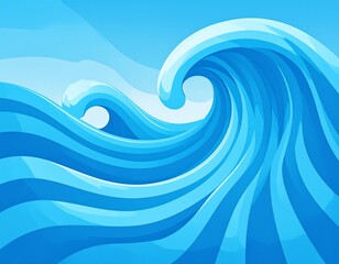 A vibrant, stylized depiction of a powerful ocean wave