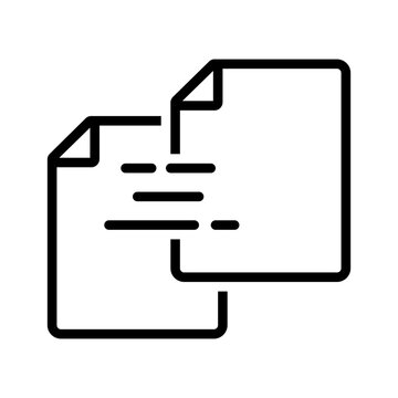 Vector black line icon for Copy file