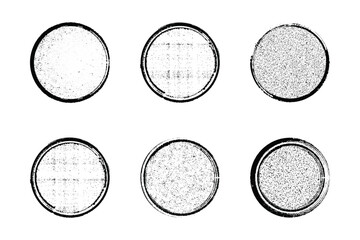 Grunge circular stamp brushes – a versatile collection of distressed black ink circle frames perfect for adding a raw, vintage, or handmade effect to creative projects.