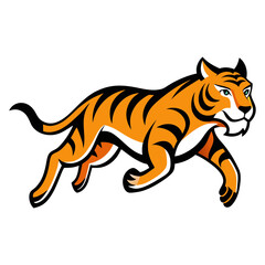 Fototapeta premium Vector illustration of a running tiger made in design