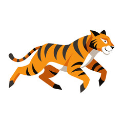 Vector illustration of a running tiger made in design