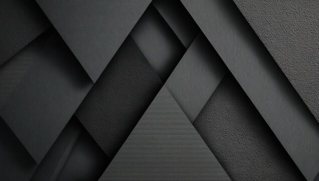 Abstract geometric design of layered dark gray shapes