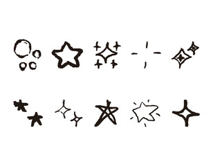 黒色　星　キラキラ　輝き