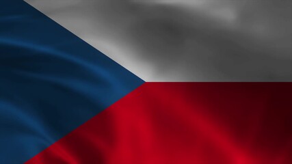 Dynamic Waving Flag of the Czech Republic, Symbolizing National Pride, Central European Identity, and Rich Cultural Heritage