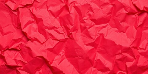 Close-up of crumpled red paper, showing texture and wrinkles, aged paper, design element