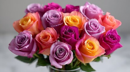 Obraz premium A bouquet of vibrant roses, perfect for adding color and beauty to any celebration or setting