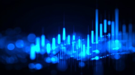 Abstract Blue Audio Spectrum Visualization