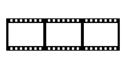 Classic film strip with empty frames for creative media projects