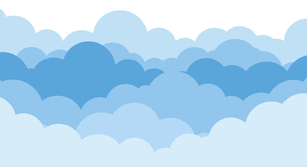 Layered blue cloud pattern with modern minimalist design