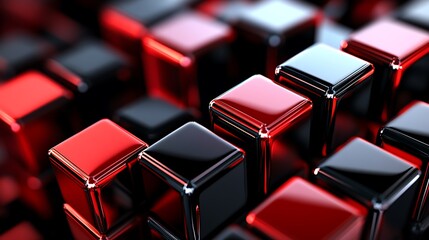 Obraz premium red cubes on black background